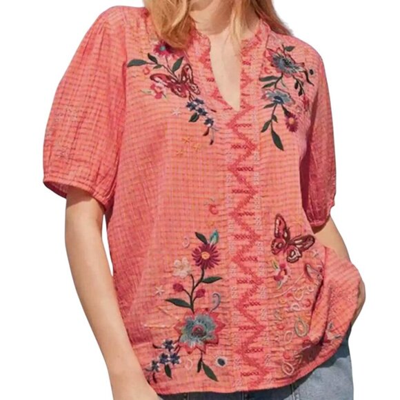 Johnny Was Olinda Puff Sleeve Effortless Blouse